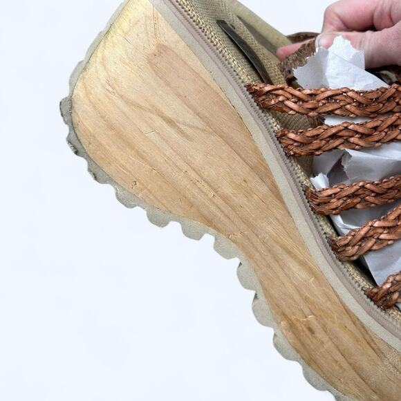 Vintage 90s Y2K SODA Braided Chunky Platform Wedge Sandals Womens Size 9 10 Boho - Picture 11 of 14